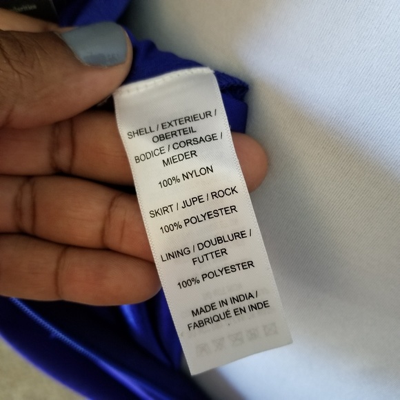 Adrianna Papell Blue Silver Sequin Dress 14 - Picture 7 of 8